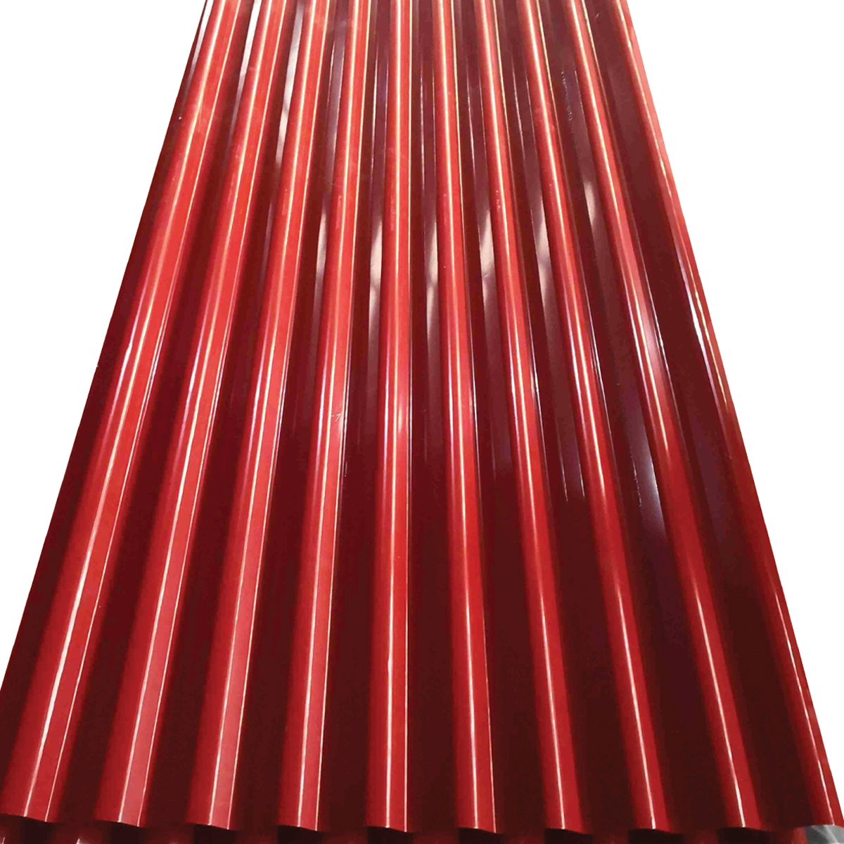 Corrugated Wave Glossy Tile Red