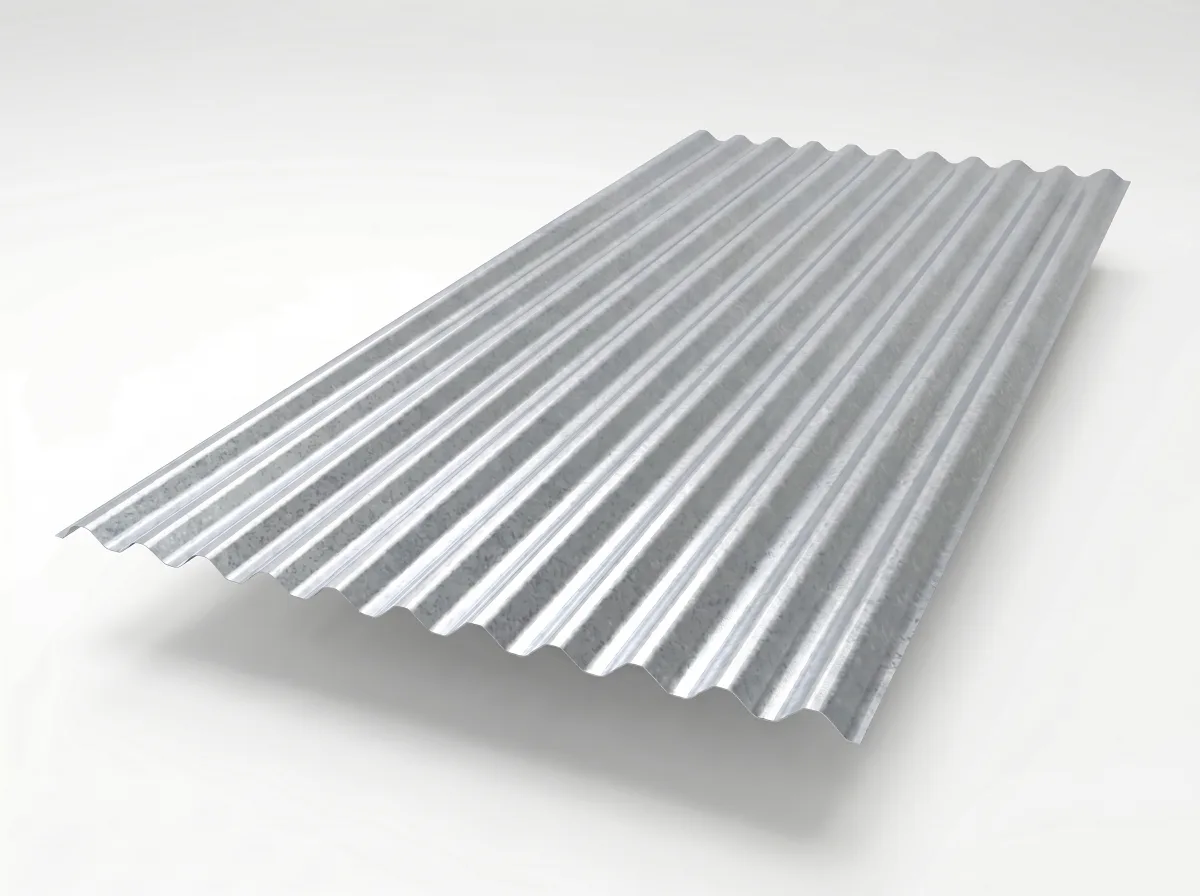 Non Colored Corrugated Sheet Uncolored Galvanized Metallic Silver